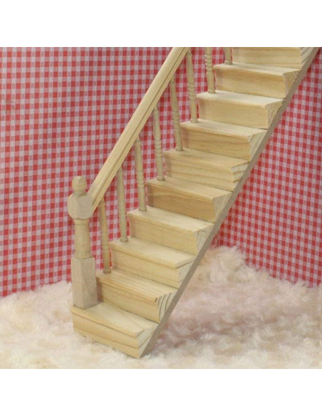 Escalera Miniatura de Madera Cutemini 1:12 Barandilla Izquierda