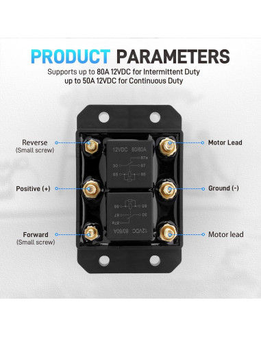 Módulo de Relé Avance y Retroceso 12V 80A JURPLIX