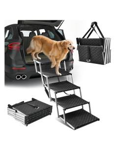 Rampas Plegables para Perros SakerPlus - Soporta 90kg, 5 Pasos