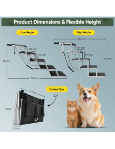 Rampas Plegables para Perros SakerPlus - Soporta 90kg, 5 Pasos 2