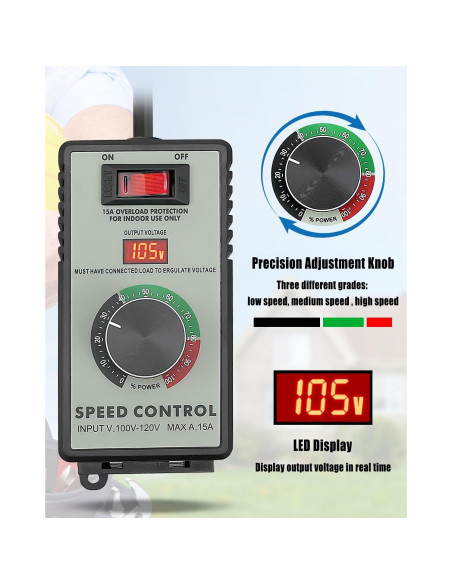 Controlador de Velocidad Variable Naviclass 120V 15A con LED