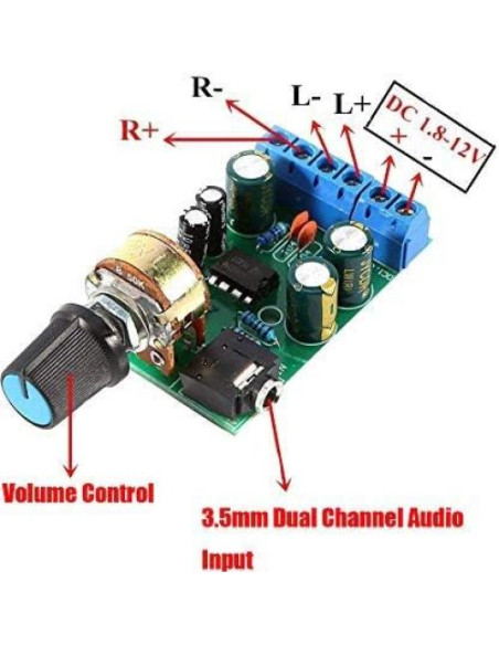 Amplificador de Audio Estéreo 2.0 Ximimark TDA2822M 12V