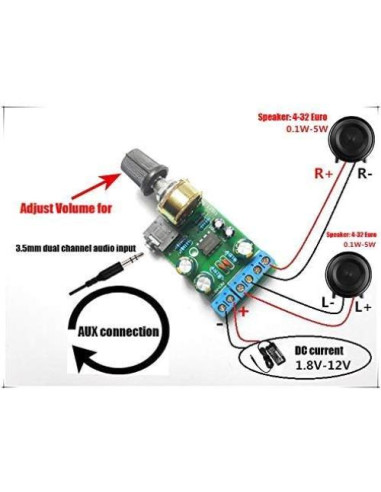 Amplificador de Audio Estéreo 2.0 Ximimark TDA2822M 12V