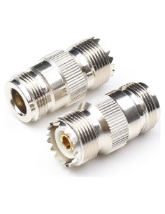Adaptador Coaxial Hembra N a Hembra UHF ANHAN - Paquete de 2