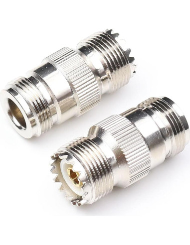 Adaptador Coaxial Hembra N a Hembra UHF ANHAN - Paquete de 2