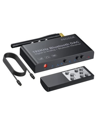 Convertidor DAC PROZOR Bluetooth 5.0 192kHz RCA 3.5mm