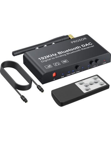 Convertidor DAC PROZOR Bluetooth 5.0 192kHz RCA 3.5mm