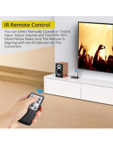 Convertidor DAC PROZOR Bluetooth 5.0 192kHz RCA 3.5mm