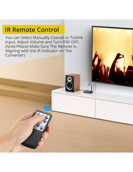 Convertidor DAC PROZOR Bluetooth 5.0 192kHz RCA 3.5mm