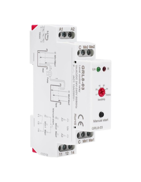 Relé de Control de Nivel de Líquido ZPSHYD GRL8-03 10A 24-240V
