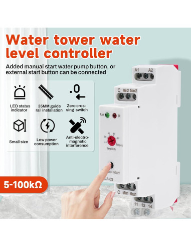 Relé de Control de Nivel de Líquido ZPSHYD GRL8-03 10A 24-240V