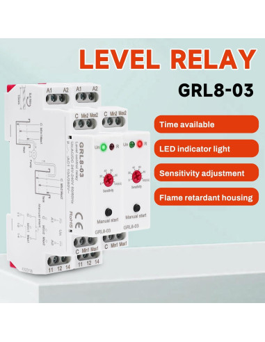Relé de Control de Nivel de Líquido ZPSHYD GRL8-03 10A 24-240V
