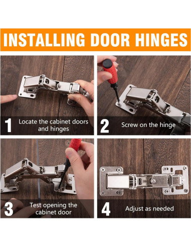 6 Piezas Bisagras Europeas CHANGE MOORE 170 Grados Ajustables