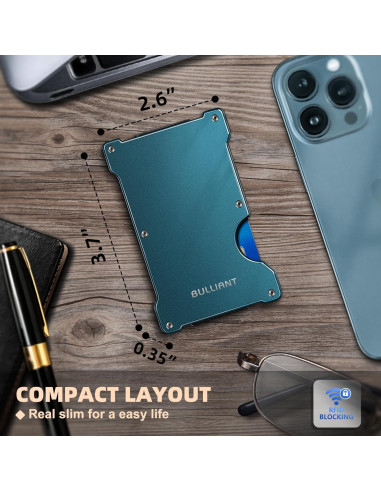 Cartera Metálica Slim Bulliant para Hombres con Bloqueo RFID