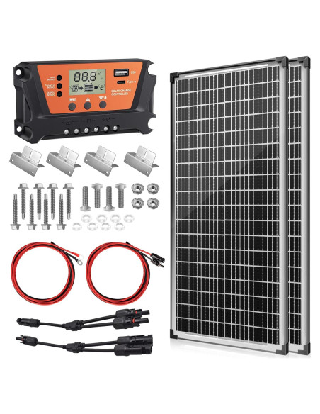 Kit Paneles Solares Bifaciales 200W WERCHTAY con Controlador 30A