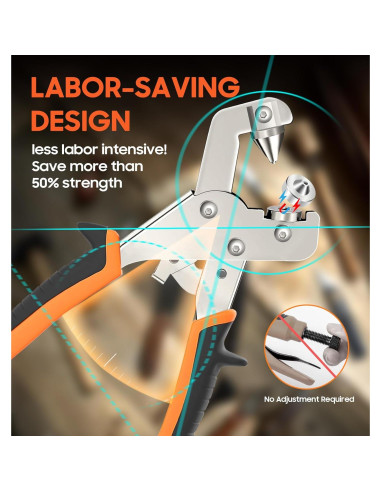 Kit de Sujetadores a Presión Toolhoper 300 Pcs 15mm Naranja