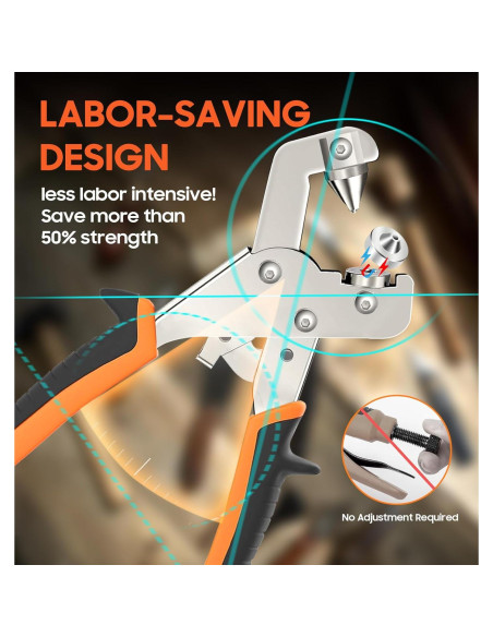 Kit de Sujetadores a Presión Toolhoper 300 Pcs 15mm Naranja