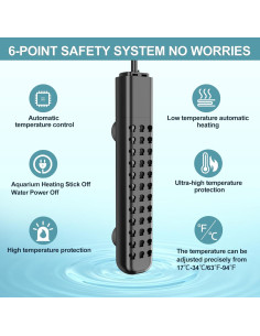 Calentador de Acuario Sumergible 300W HanLeShuKa con Seguridad 2