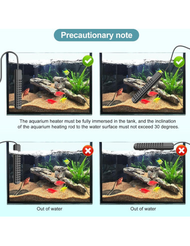 Calentador de Acuario Sumergible 300W HanLeShuKa con Seguridad
