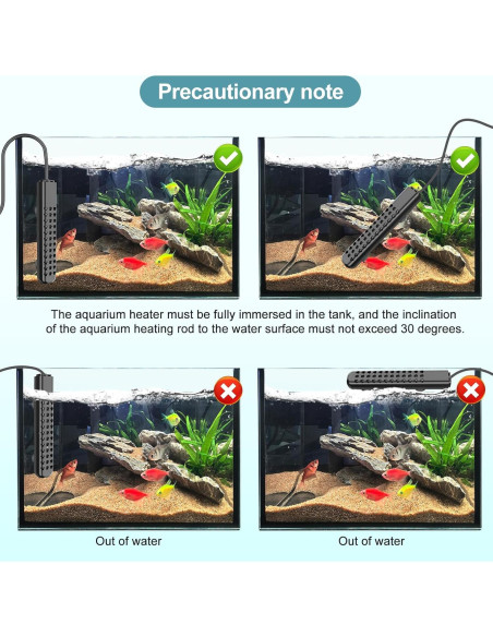 Calentador de Acuario Sumergible 300W HanLeShuKa con Seguridad