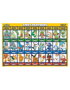 Póster de Pared Cuadrícula Pokémon Primeros Socios 86.36x56.88cm