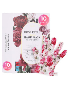 Mascarilla de Mano Koelf de Sátin con Pétalos de Rosa - 10 pares
