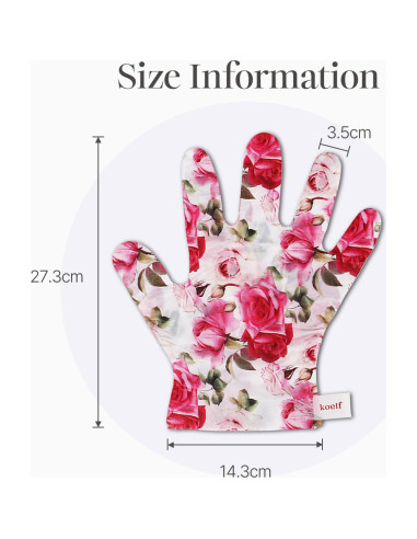 Mascarilla de Mano Koelf de Sátin con Pétalos de Rosa - 10 pares
