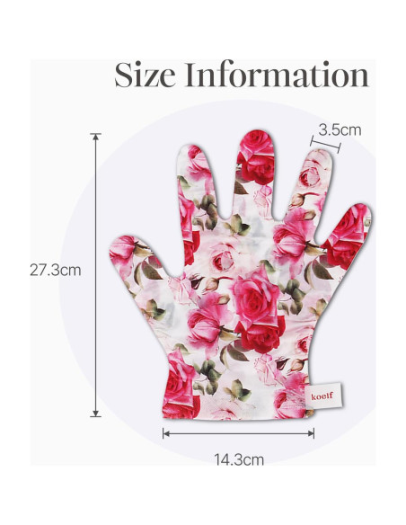 Mascarilla de Mano Koelf de Sátin con Pétalos de Rosa - 10 pares
