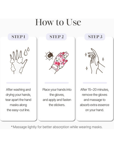 Mascarilla de Mano Koelf de Sátin con Pétalos de Rosa - 10 pares