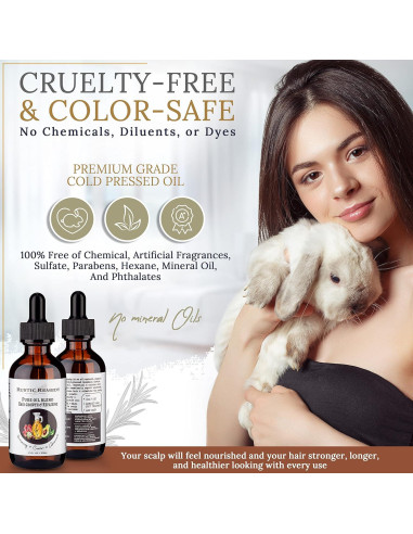 Aceite Puro Prensado en Frío Rustic Remedy 56.7g - Romero, Ricino y Aguacate