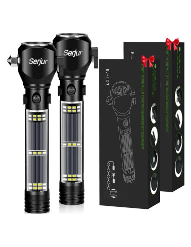 Linterna Táctica Multifuncional Serjur 2 Pack - Kit de Emergencia