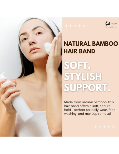 Banda para el cabello Eco Bath London - Diadema elástica de bambú suave