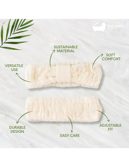 Banda para el cabello Eco Bath London - Diadema elástica de bambú suave