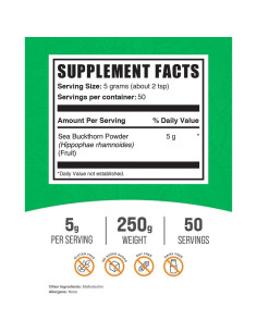 Polvo de Espino Marino BulkSupplements 250g - Suplemento Vegano 2