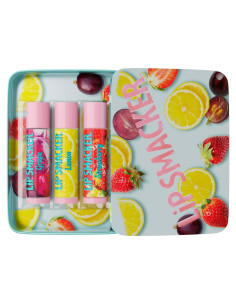 Trío de Bálsamos Labiales Lip Smacker Uva Limón Fresa 1 Cuenta