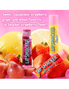 Trío de Bálsamos Labiales Lip Smacker Uva Limón Fresa 1 Cuenta 2