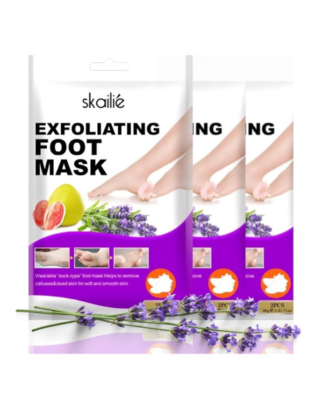 5 Calcetines Exfoliantes para Pies BTONE con Lavanda y Pomelo