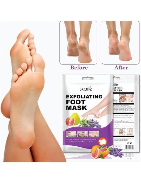 5 Calcetines Exfoliantes para Pies BTONE con Lavanda y Pomelo