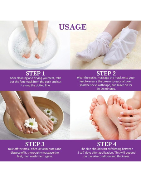 5 Calcetines Exfoliantes para Pies BTONE con Lavanda y Pomelo