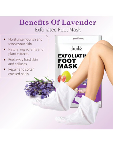 5 Calcetines Exfoliantes para Pies BTONE con Lavanda y Pomelo