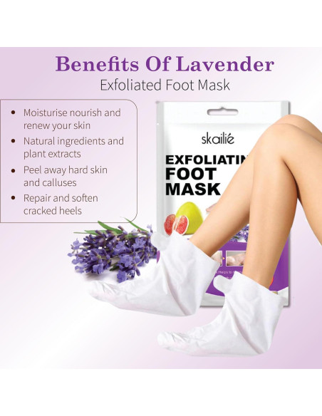 5 Calcetines Exfoliantes para Pies BTONE con Lavanda y Pomelo