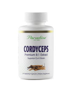 Extracto de Cordyceps CS-4 Paradise Herbs, 60 Cápsulas Veganas