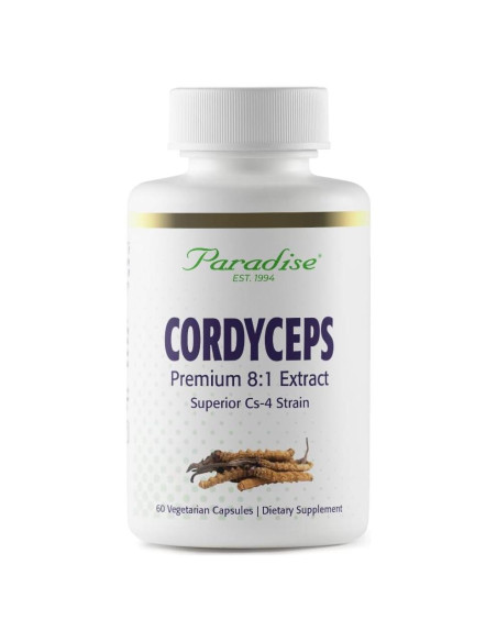 Extracto de Cordyceps CS-4 Paradise Herbs, 60 Cápsulas Veganas