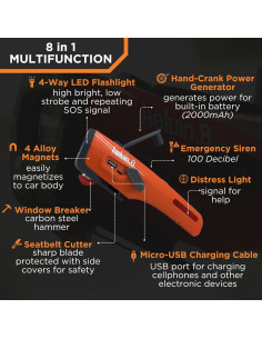 Herramienta de Emergencia Automotriz Kelvin 8 - Naranja 2