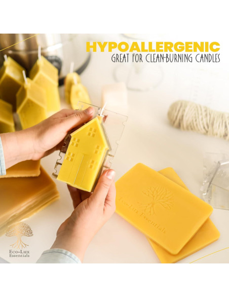 Bloque de Cera de Abeja Amarilla 408g Eco Lux - 100% Pura y Natural