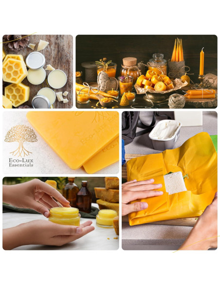 Bloque de Cera de Abeja Amarilla 408g Eco Lux - 100% Pura y Natural