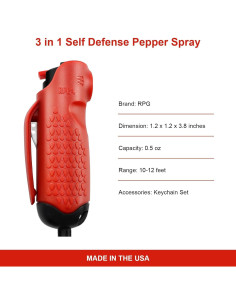 Spray de pimienta de autodefensa 3-en-1 RPG con cortador 2