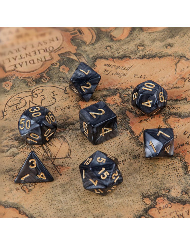 Conjunto de Dados Poliedricos RAIN SEA 42 Piezas D&D Multicolor