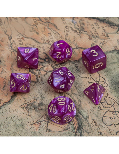 Conjunto de Dados Poliedricos RAIN SEA 42 Piezas D&D Multicolor