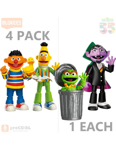 Figuras de Construcción Blokees Sesame Street - 4 Personajes